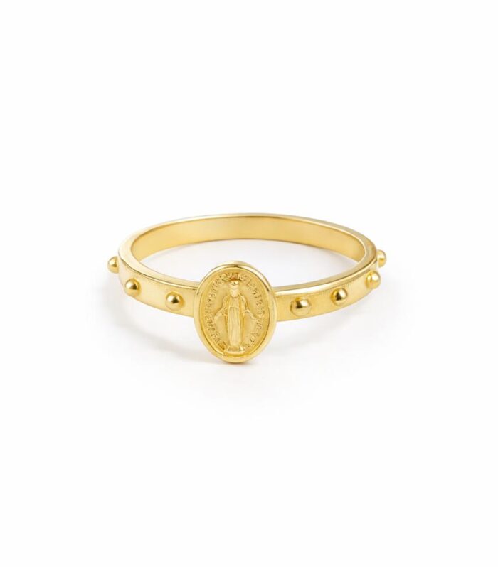 Gold cross ring